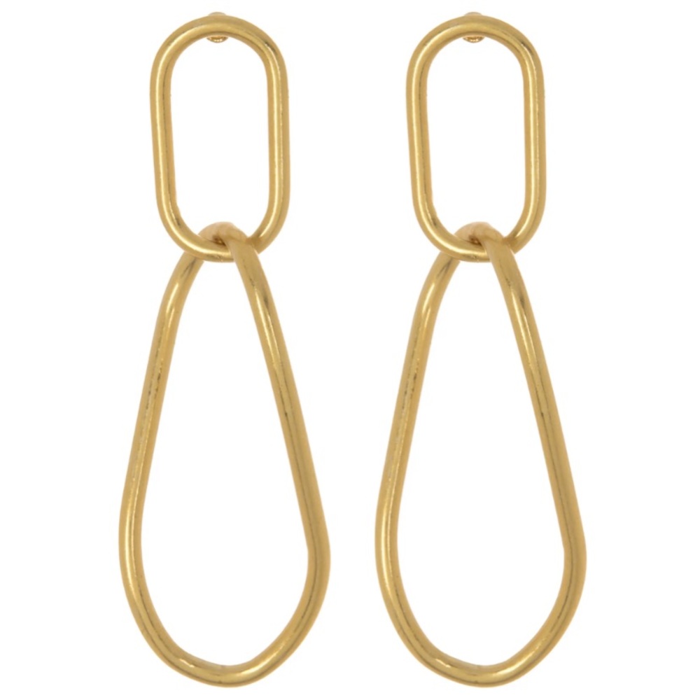 New Madewell Futural Wire Drop Earrings in Vintage Gold